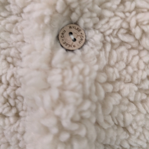 Riley & Cru Ivory Bear Suit 6-12 Months Sherpa Outerwear One Piece Coveralls - Picture 4 of 5